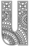 Download, print, color-in, colour-in lowercase u